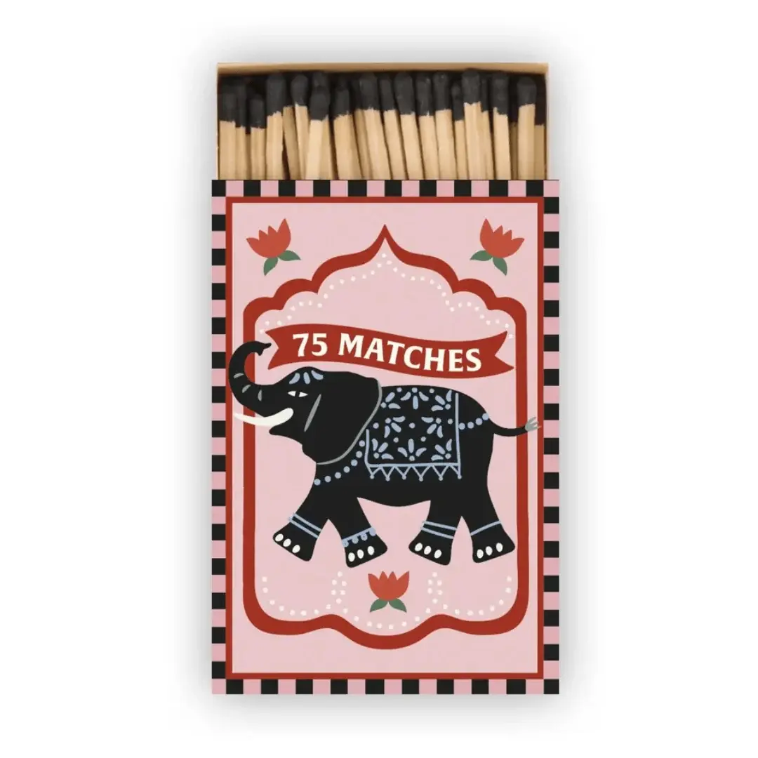Boîte de 75 allumettes A Dopo Éléphant au motif éléphant