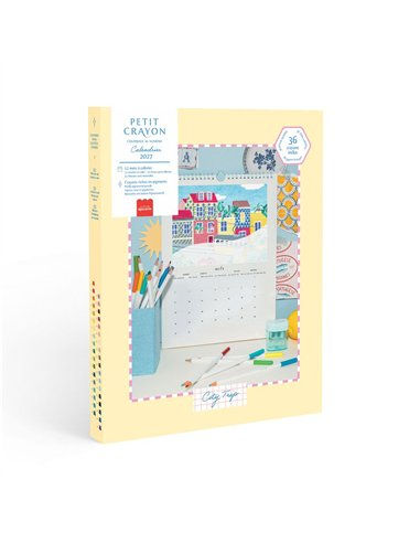 Calendrier à colorier 2027 City Trip – Petit Crayon : coffret du calendrier City Trip 2027 à colorier