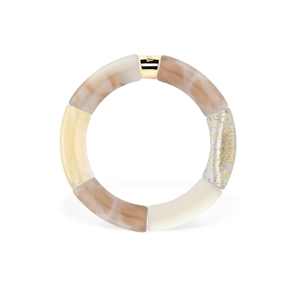 Miniature : Bracelet Pipoca Neve Parabaya – version dorée avec éclats pailletés