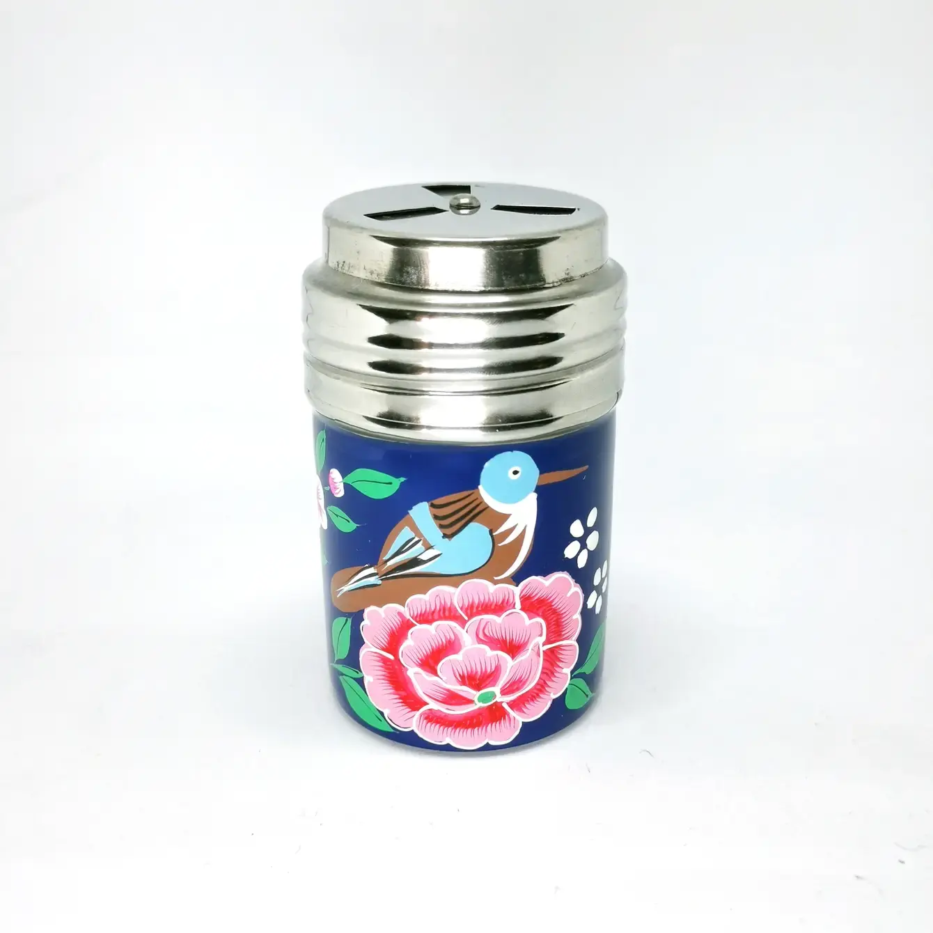 Saupoudreuse en émail bleu marine