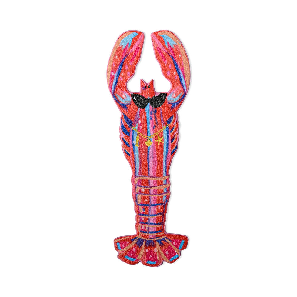 Miniature : Silhouette colorée du marque-page Hijinx Homard vue à plat