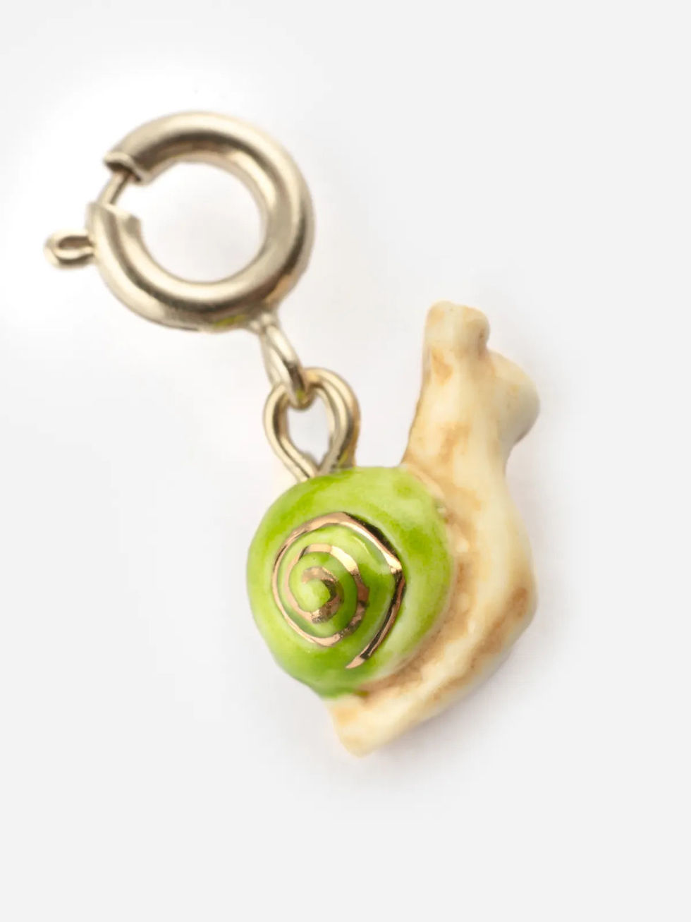 Charm Escargot Nach en porcelaine verte - vue détail