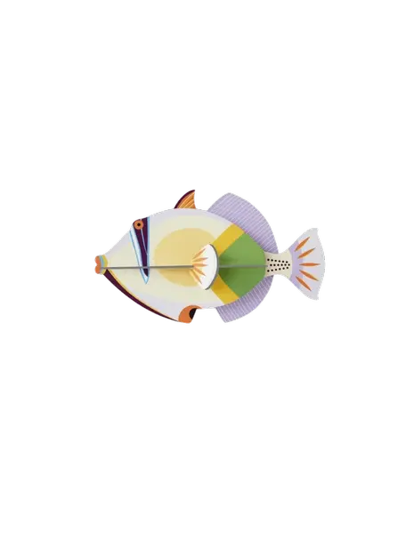 lagoon triggerfish studio roof – poisson 3d décoratif en carton recyclé