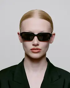 Lunettes de soleil rectangle étroit années 90, silhouette épurée