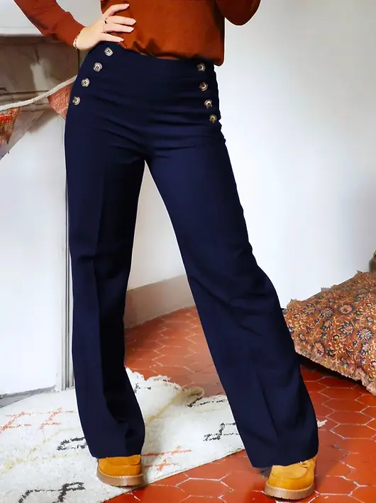 Look Pantalon Femme Hiver Mode Pantalon 2019 Pantalon à Boutons
