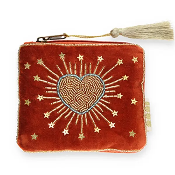 Trousse perles Coeur sacré artisanale