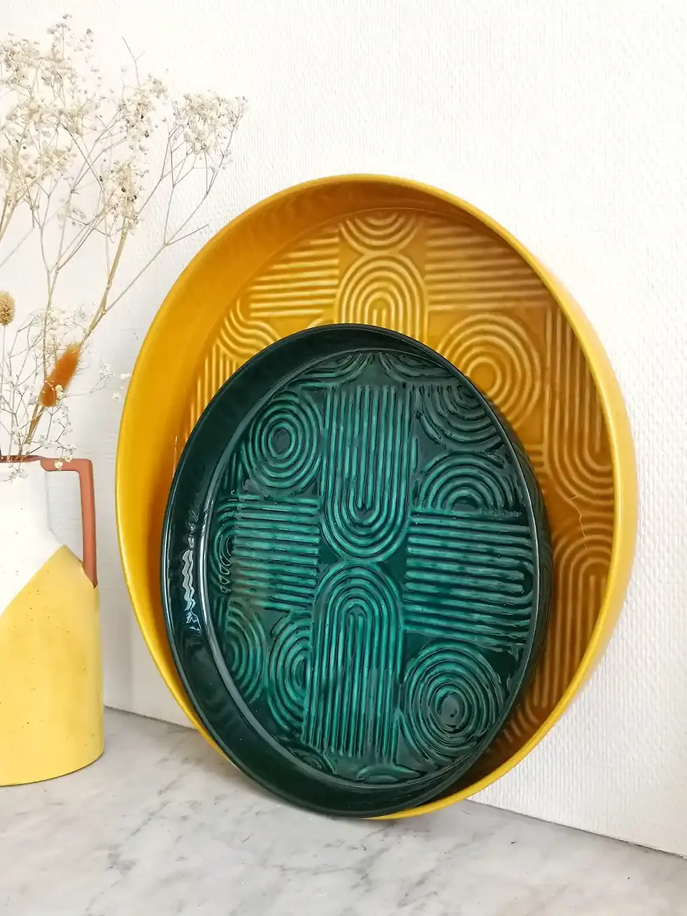 Miniature : Plateau Berbere Bazardeluxe vert et jaune