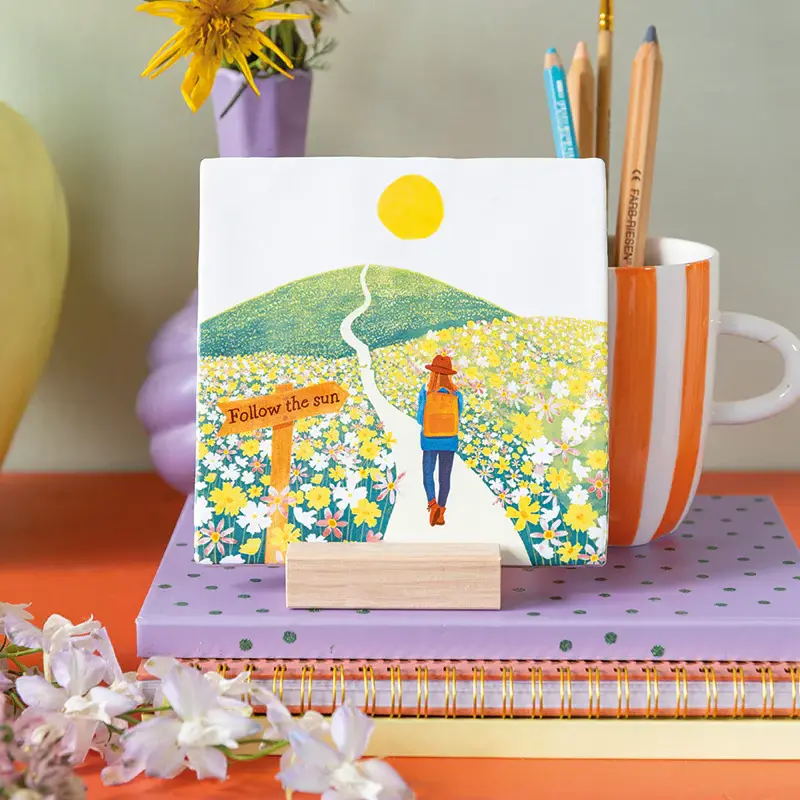 Carreau mural en céramique StoryTiles Follow the Sun décoration murale