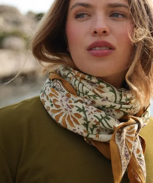Foulard femme Bellemme Palmyre Caramel