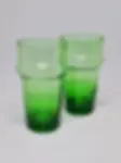 verres à eau verts Beldi recyclés artisanat marocain