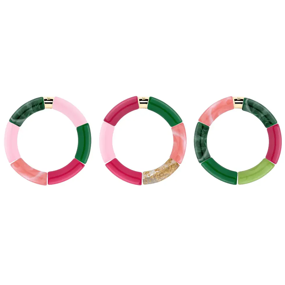 Miniature : Bracelet élastique Pipoca Manda composé de 6 perles tubes