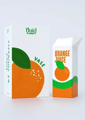 Cadeau décoration pop vase iconique Orange Juice