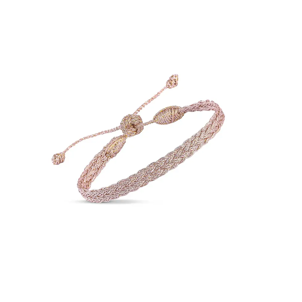 Bracelet Zyn Rose Gold Maayaz en tressage fin Sfifa rose doré, vue packshot