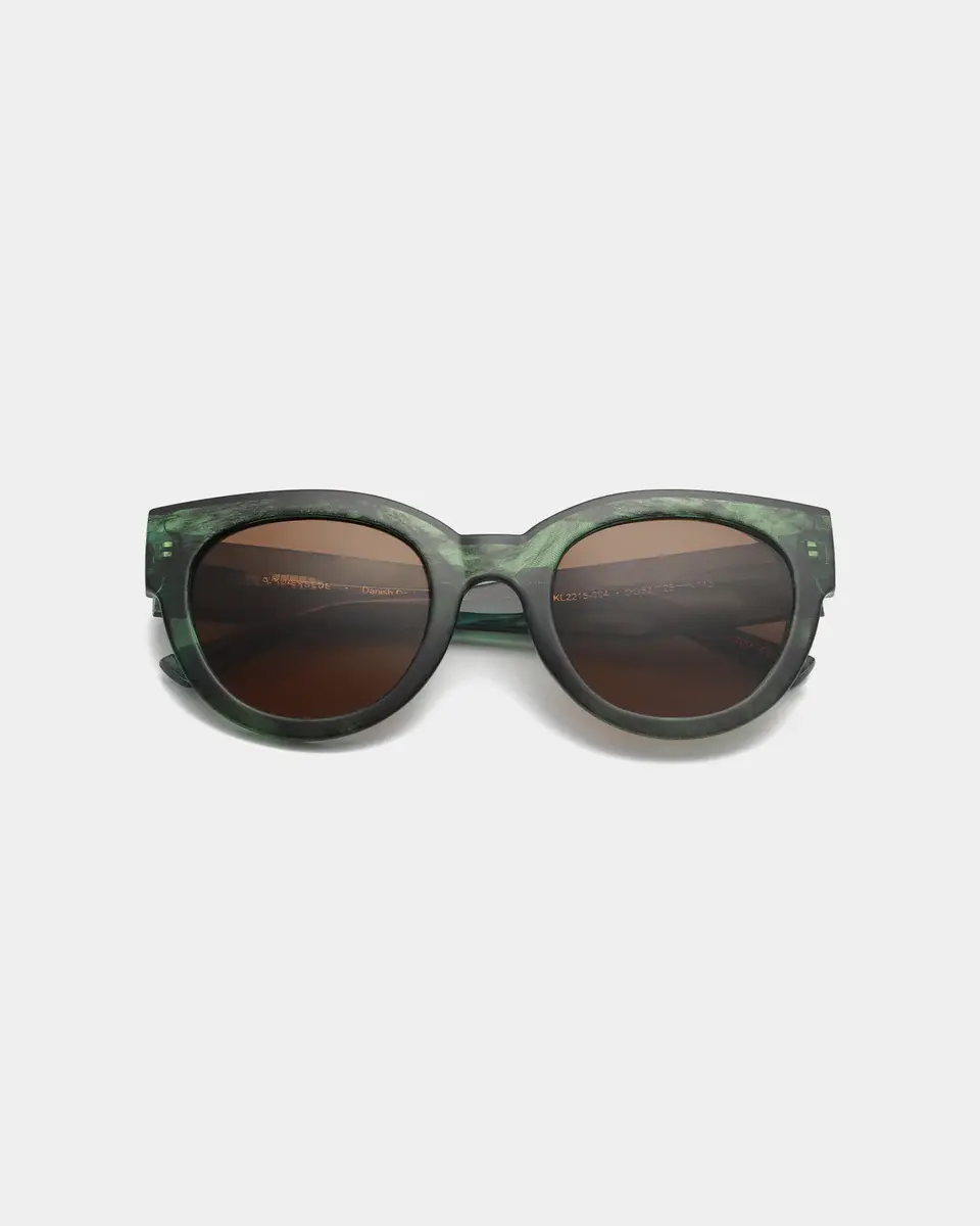 Miniature : Lunettes de soleil rondes oversize vert marbré femme