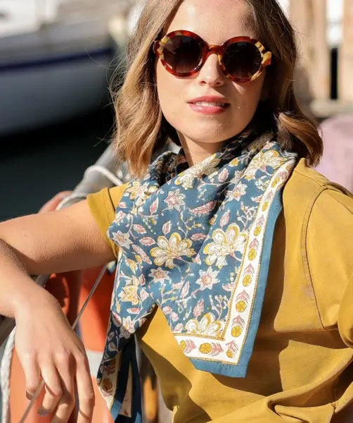 Foulard femme Manon Bleu Azur Bellemme