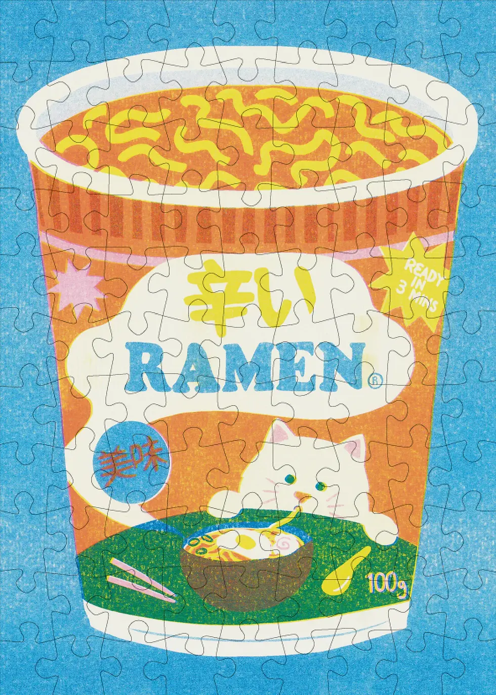 Mini Puzzle Happily Ramen avec illustration de bol de nouilles