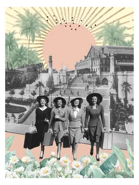 Affiche gare Saint Charles Marseille illustration artistique flora florae