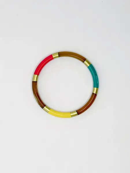 Miniature : Jonc coloré ROLLER - bracelet corne 6mm
