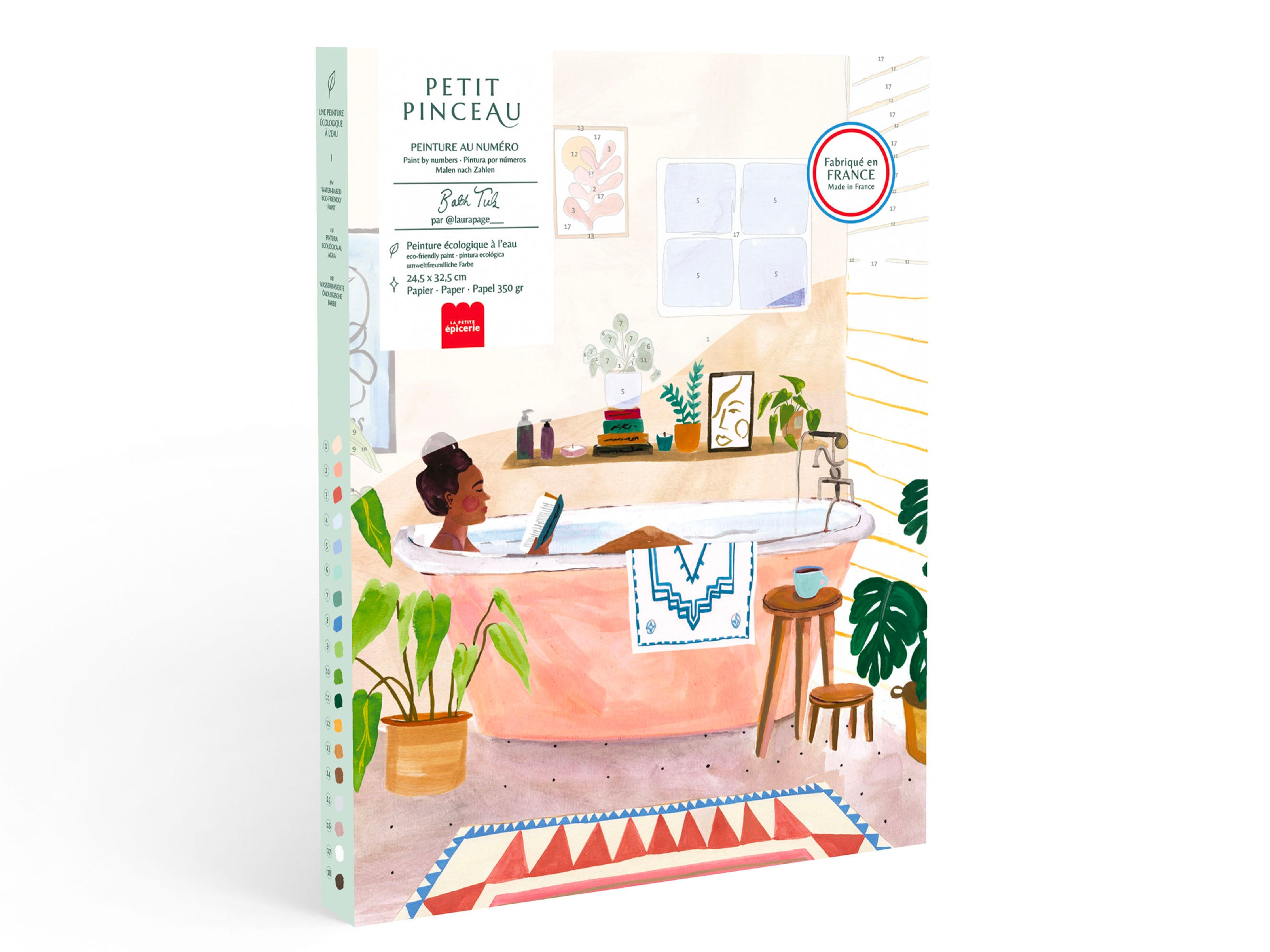 Peinture au numéro Bath Tub – Petit Pinceau : coffret avec baignoire rose et plantes