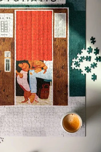 Miniature : Puzzle Fotomatic en cours de montage – cabine photo vintage