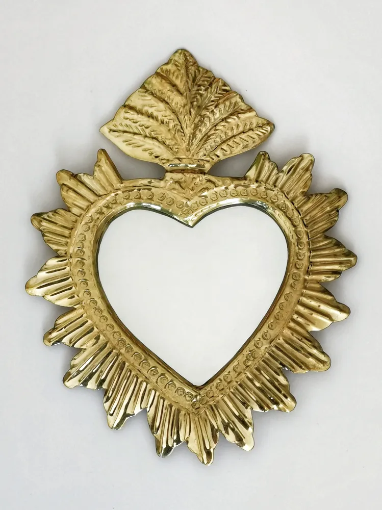 Coeur ex-voto mexicain avec suspension