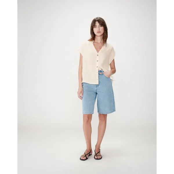 Miniature : Blouse légère coton été coupe droite fluide