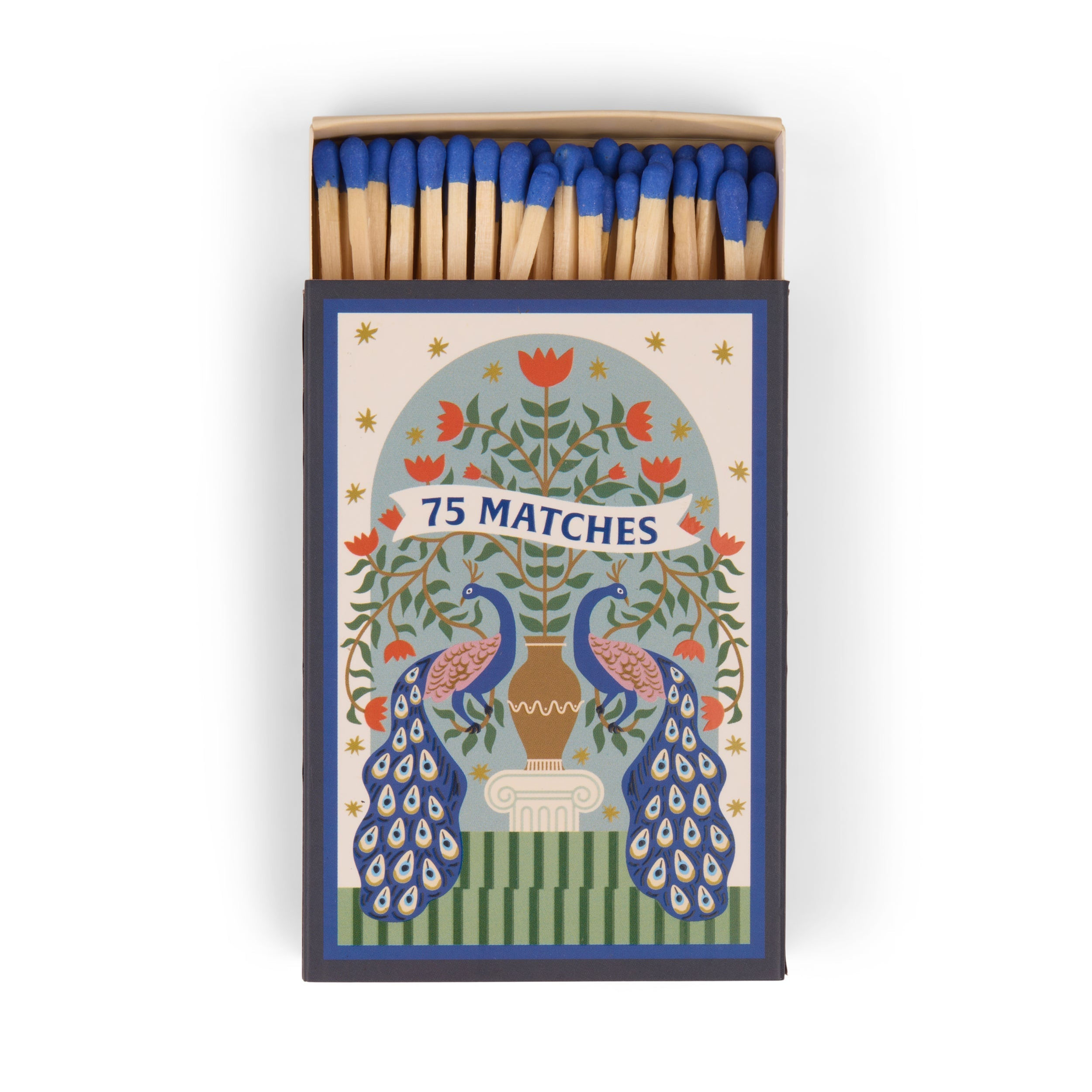 Boîte de 75 allumettes A Dopo Paon au motif paon