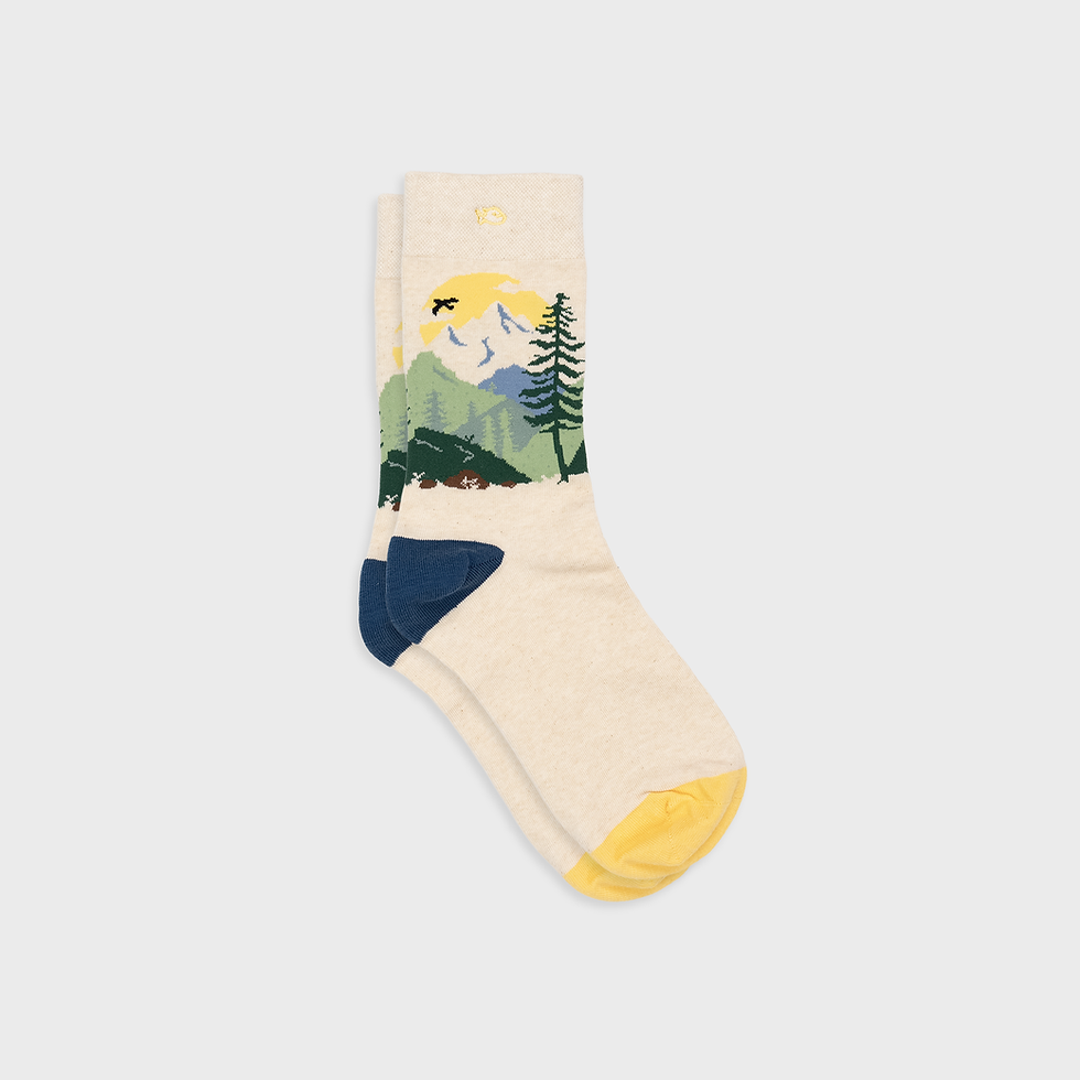 Chaussettes homme à motifs Billybelt Yellowstone écru et vert – vue produit