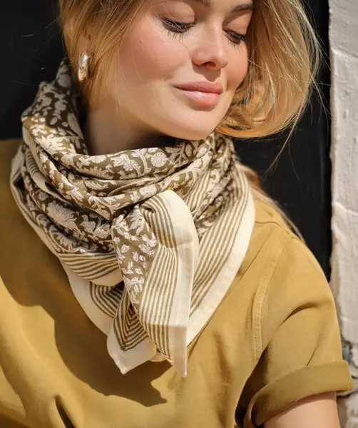 Foulard indien Anjali kaki