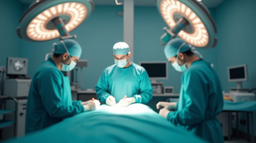 Eye-level view of a robotic surgical system in an operating room