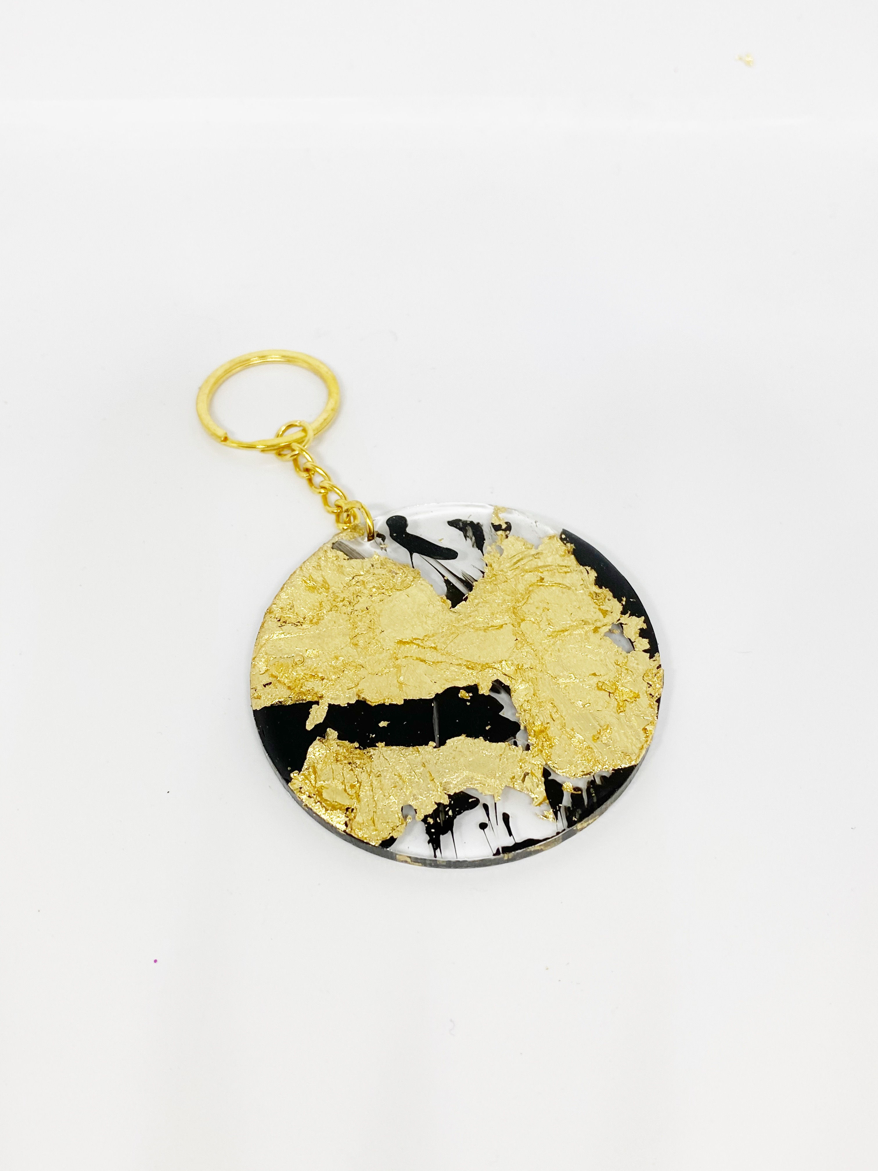 Black, White & Gold Keychain