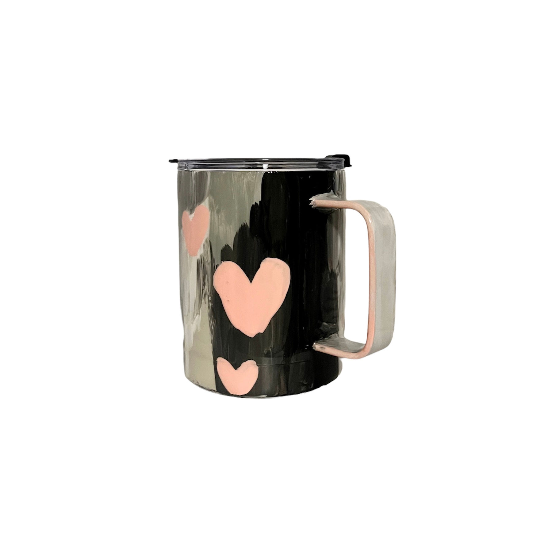 Grey Pink Hearts