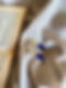 Handmade earrings with royal blue bead and brushed finish gold spacer