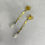 Thumbnail: Brass filigree and faux pearl earrings
