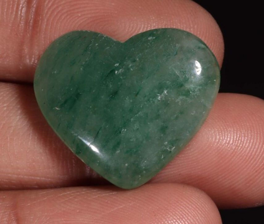 Thumbnail: Pmt. 1/2: Green aventurine heart in swirly copper frame