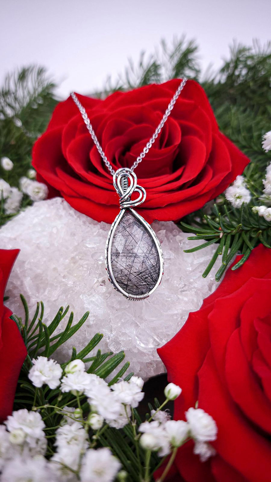 Thumbnail: Pmt. 1/2: Seraphinite Pendant in Sterling Silver Frame