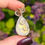Thumbnail: Warm Sunset Moonstone Pendant in a Twisted, Swirly, & Beaded 14k Rose Gold Frame