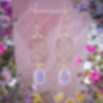 Thumbnail: Celtic Earrings in Smooth Round 14k Gold with Iridescent Blue Teardrop Accents