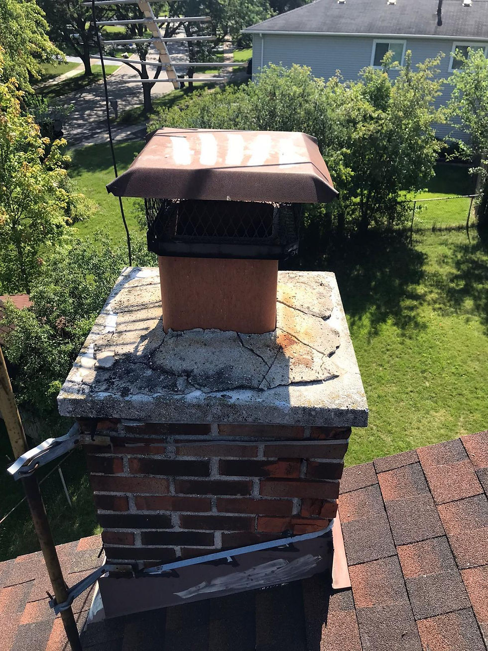 Before – Cracked Chimney Crown