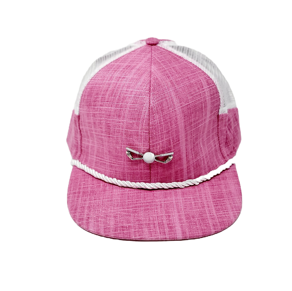 Thumbnail: Pink Pastel Mesh Side Panel Golf Hat - Strap back/ Adjustable