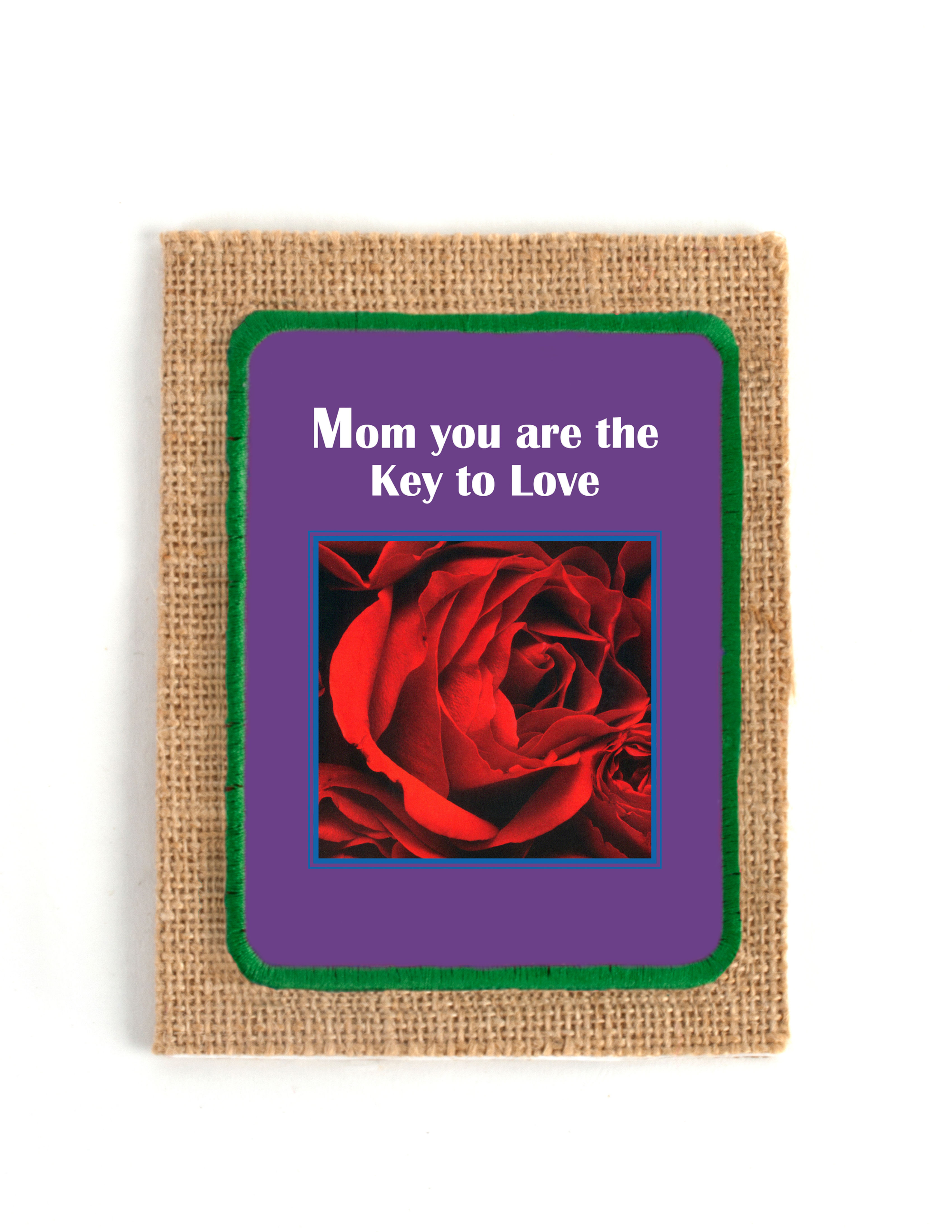 Mother's Day Green Border Jute Greeting Card with Verse