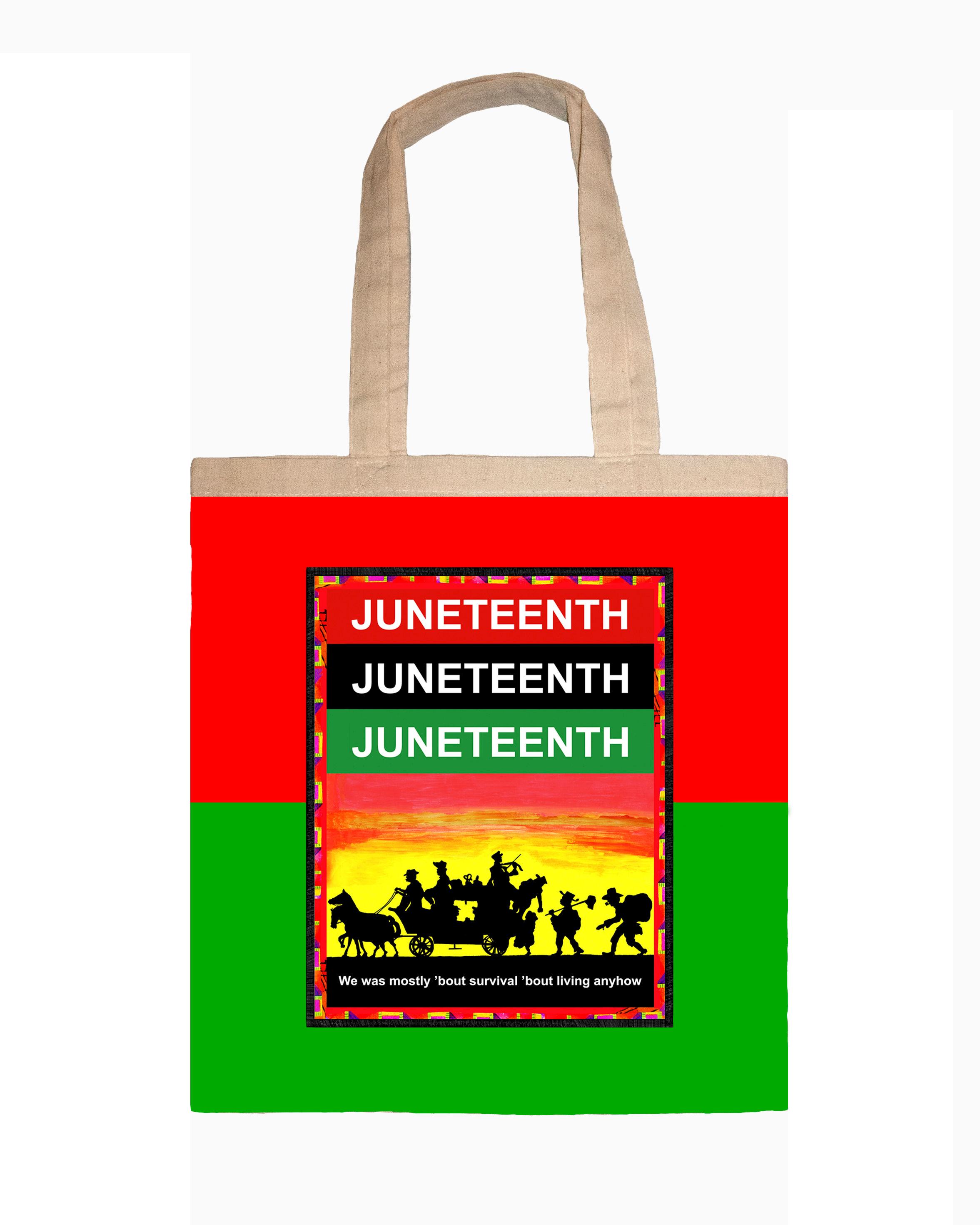 Juneteenth Canvas Tote With Embroidery