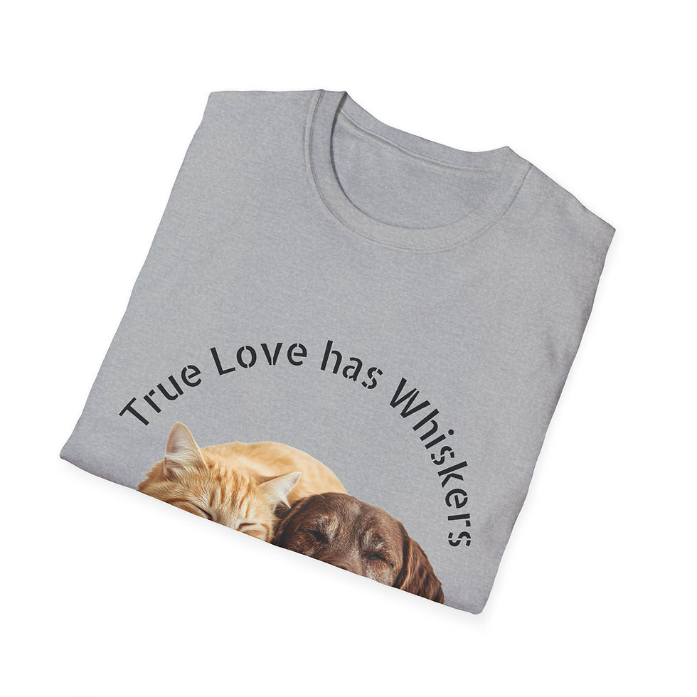 Thumbnail: T‑Shirt — "True Love Has Whiskers" Cat & Dog Cute Pet Tee