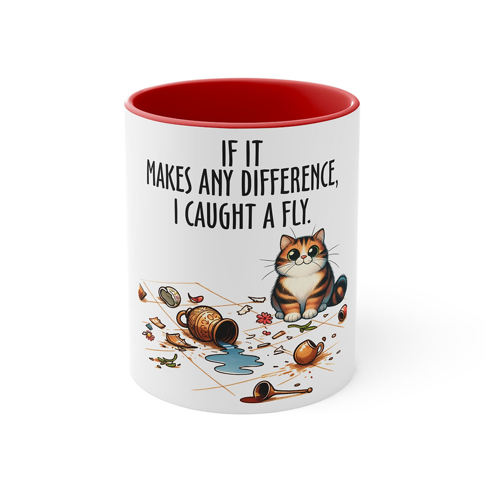 Thumbnail: Funny Cat Accent Mug - "Cute Cat Makes a Mess"