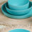 縮圖：LEKOCH 10 Pieces Blue Bio Bamboo Dinnerware Set for 2