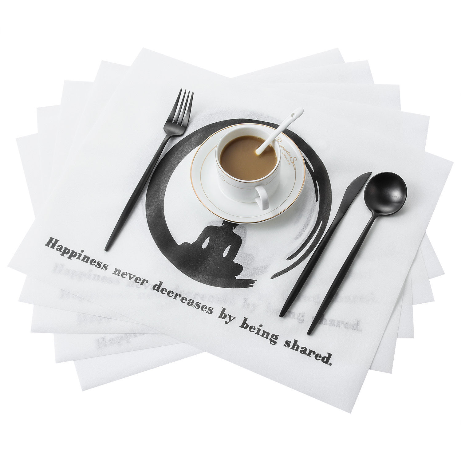 25 Pieces White Disposable Airlaid Paper Placemats Rainbow Place Mats Din