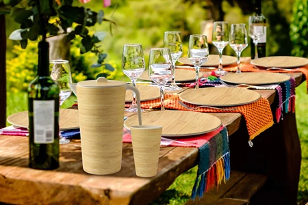 What bamboo fiber tableware made from