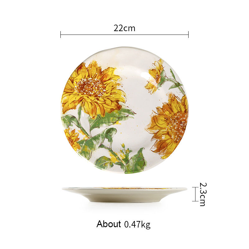 縮圖：Sunflower Dinner Plate Ceramic Dinner Plates Tableware