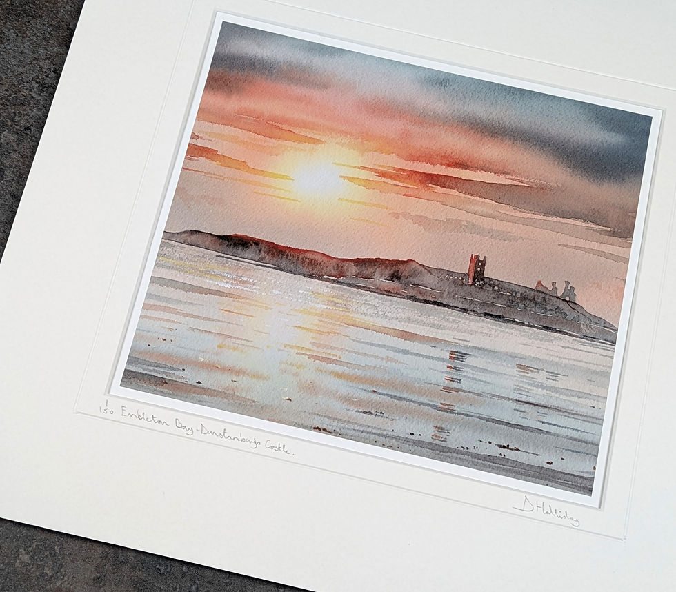 Thumbnail: Dunstanburgh Castle Sunrise Art Print by David Holliday