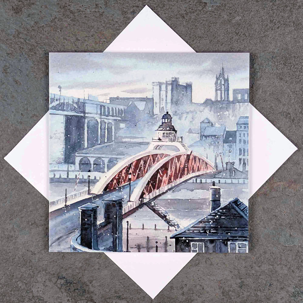 Swing Bridge Newcastle Upon Tyne Art Card